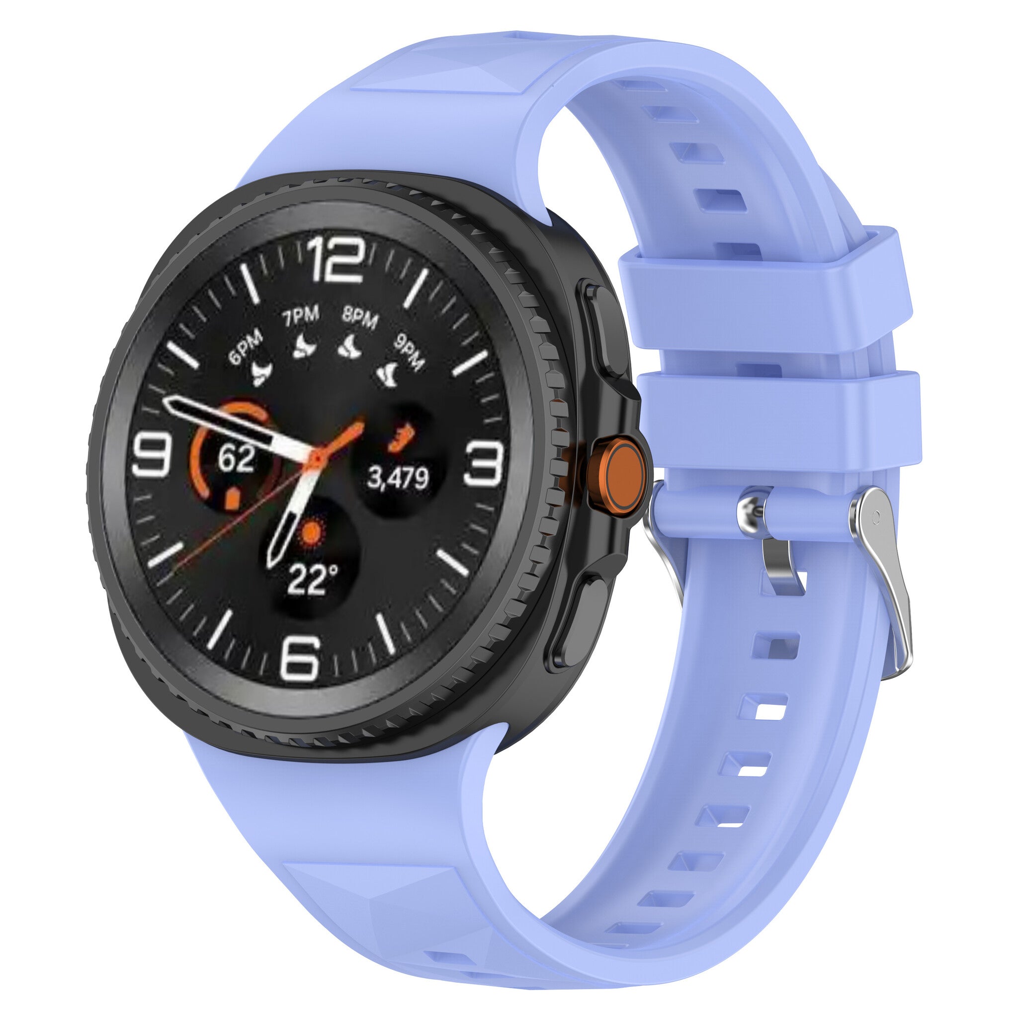 Samsung Galaxy Watch 9 - 44mm Silikonarmband in Diamantoptik (Lila)