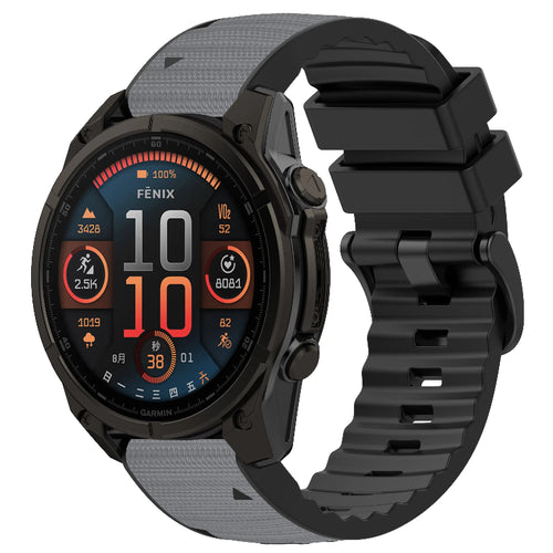 Garmin Fenix 8 Pro - 51mm Hybrid Nylon Armband (Hellgrau)