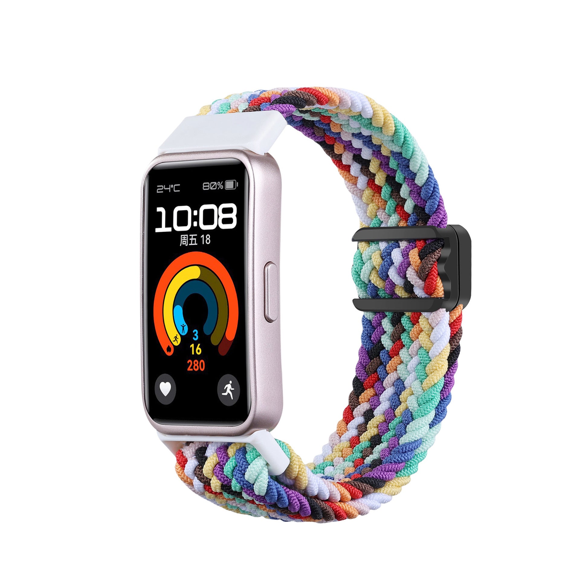 Huawei Band 8 Geflochtenes Armband (Regenbogen)