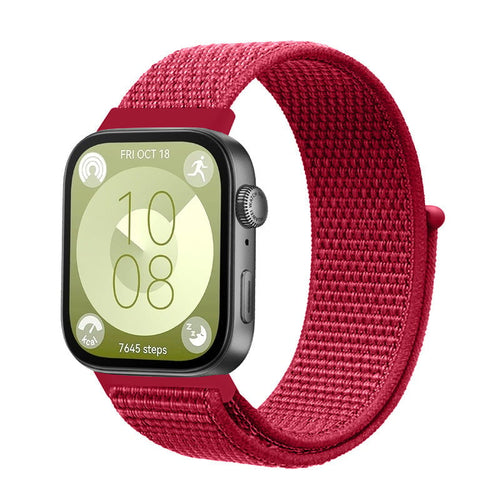 Huawei Watch Fit 4 Pro Klassisches Nylon Armband (Rot)