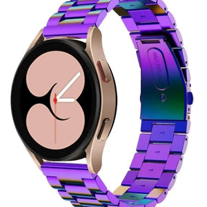 Steel Strap, pearlescent, on a watch, 3/4 front view