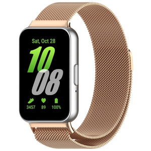 Milanese Strap, rose gold, on a watch, 3/4 front view