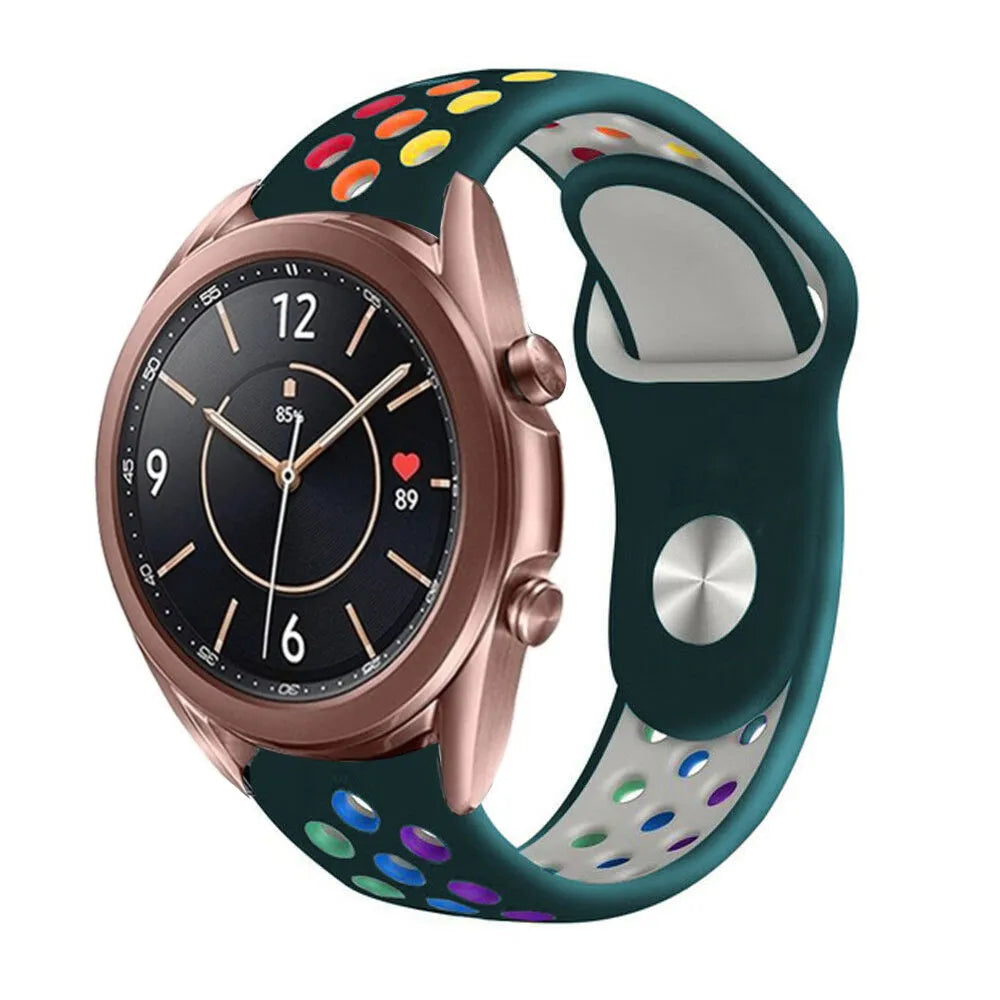 Silicone Sport Strap, on a watch, 3/4 front view