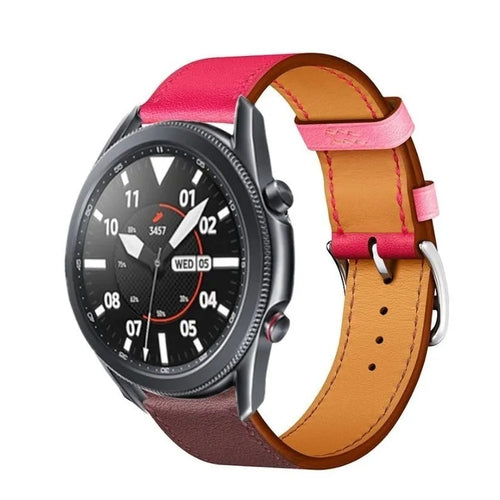 Leather Strap 'Duo', on a watch, 3/4 front view