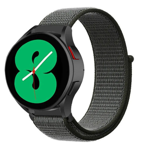 Nylon Strap, green, on a watch, 3/4 front view