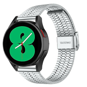 Fine Steel Strap, silver, on a watch, 3/4 front view