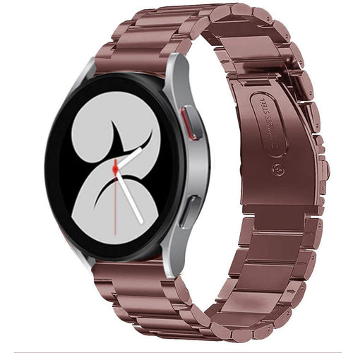 Steel Strap, bronze, on a watch, 3/4 front view