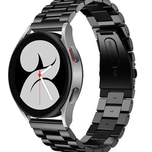 Steel Strap, black, on a watch, 3/4 front view