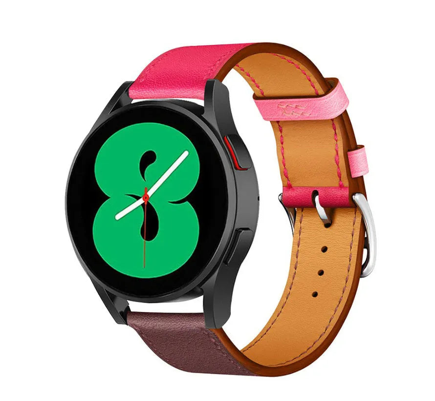 Leather Strap 'Duo', on a watch, 3/4 front view