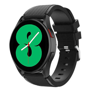 Twill Silicone Strap, black, on a watch, 3/4 front view