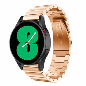 Premium Metal Strap, rose gold, on a watch, 3/4 front view