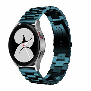 Steel Strap, dark green, on a watch, 3/4 front view