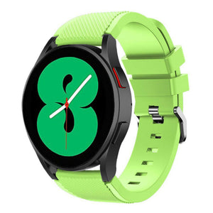 Twill Silicone Strap, light green, on a watch, 3/4 front view