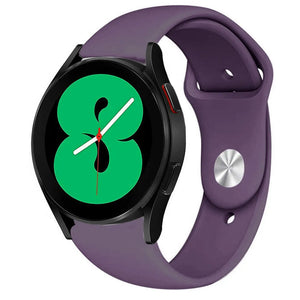 Silicone Sport Strap, purple, on a watch, 3/4 front view