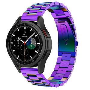 Steel Strap, pearlescent, on a watch, 3/4 front view