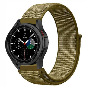 Nylon Strap, olive, on a watch, 3/4 front view