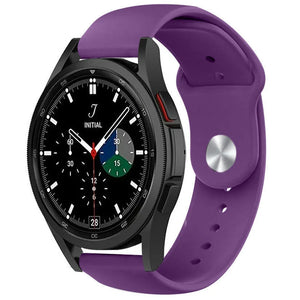 Silicone Sport Strap, purple, on a watch, 3/4 front view