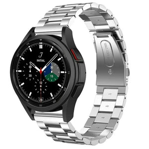Steel Strap, silver, on a watch, 3/4 front view