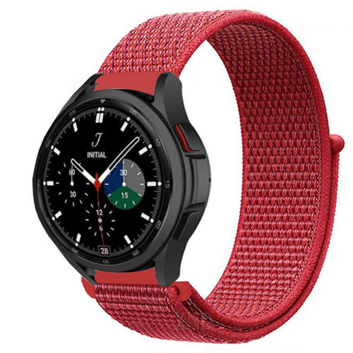 Nylon Strap, red, on a watch, 3/4 front view