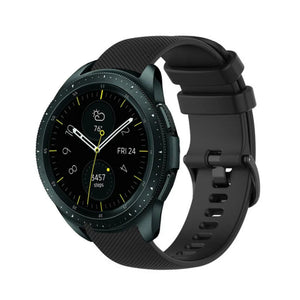 Premium Silicone Strap, black, on a watch, 3/4 front view