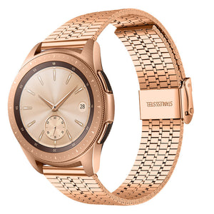 Fine Steel Strap, rose gold, on a watch, 3/4 front view