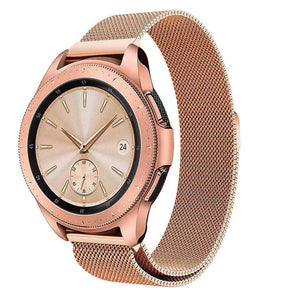 Milanese Strap, rose gold, on a watch, 3/4 front view