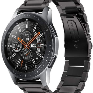 Titanium Strap, black, on a watch, 3/4 front view