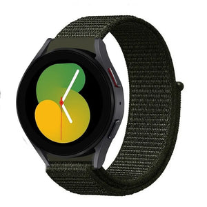 Nylon Strap, dark green, on a watch, 3/4 front view