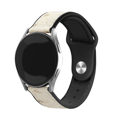 Leather Hybrid Strap, on a watch, 3/4 front view