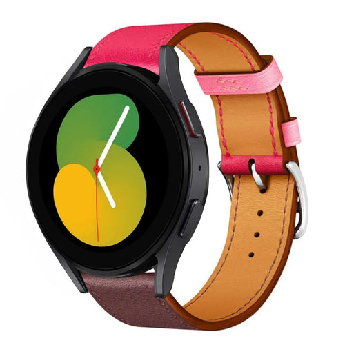 Leather Strap 'Duo', on a watch, 3/4 front view