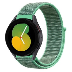 Nylon Strap, mint, on a watch, 3/4 front view