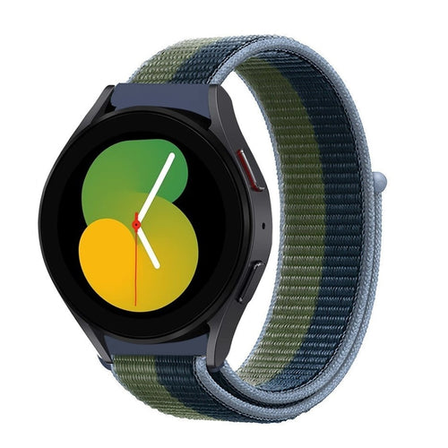 Nylon Strap, moss green, on a watch, 3/4 front view