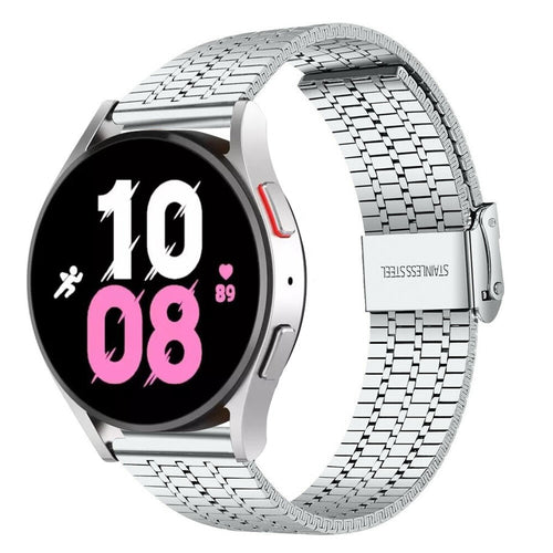 Fine Steel Strap, silver, on a watch, 3/4 front view
