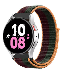 Nylon Strap, dark cherry, on a watch, 3/4 front view