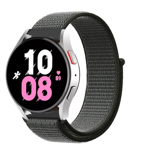 Nylon Strap, green, on a watch, 3/4 front view