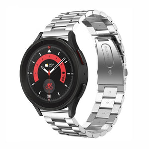 Steel Strap, silver, on a watch, 3/4 front view