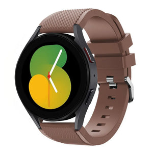Twill Silicone Strap, brown, on a watch, 3/4 front view