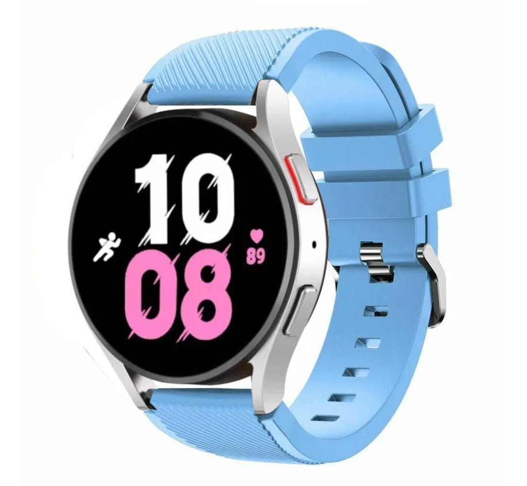 Twill Silicone Strap, on a watch, 3/4 front view