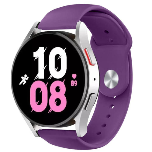 Silicone Sport Strap, purple, on a watch, 3/4 front view