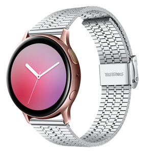 Fine Steel Strap, silver, on a watch, 3/4 front view