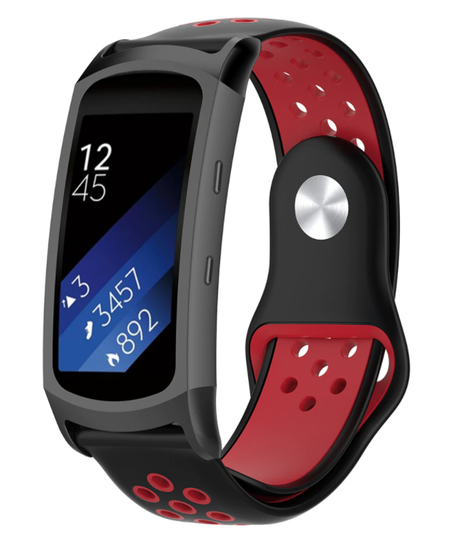 Samsung Gear Fit 2 (Pro) Sportarmband (Schwarz / Rot)