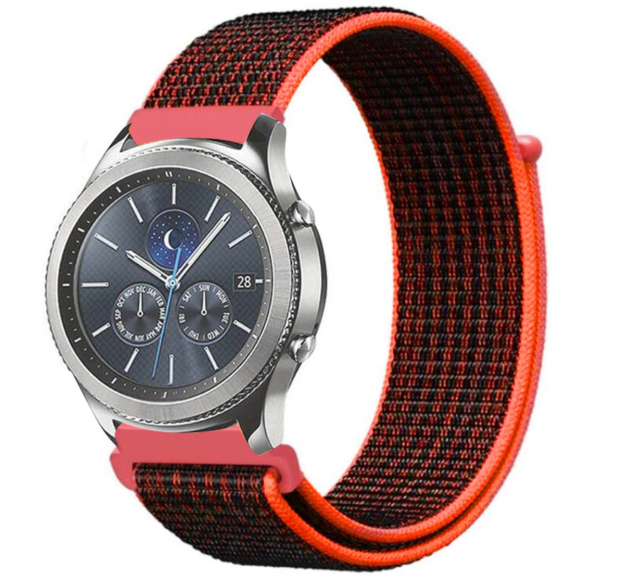 Samsung Gear S3 Nylonarmband (Schwarz/Orange)