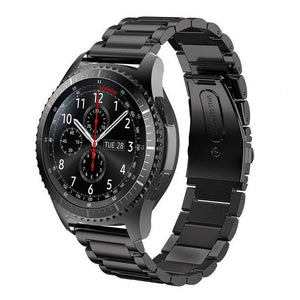 Titanium Strap, black, on a watch, 3/4 front view