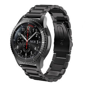 Titanium Strap, black, on a watch, 3/4 front view
