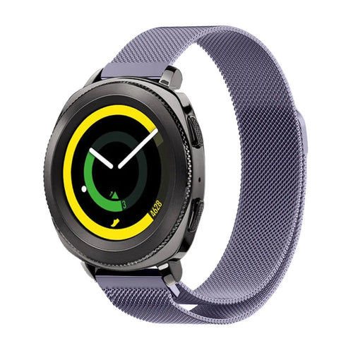 Milanese Strap, light purple, on a watch, 3/4 front view