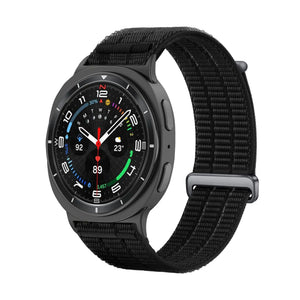 Nylon Air Strap, black, on a watch, 3/4 front view