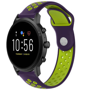 Silicone Sport Strap, on a watch, 3/4 front view