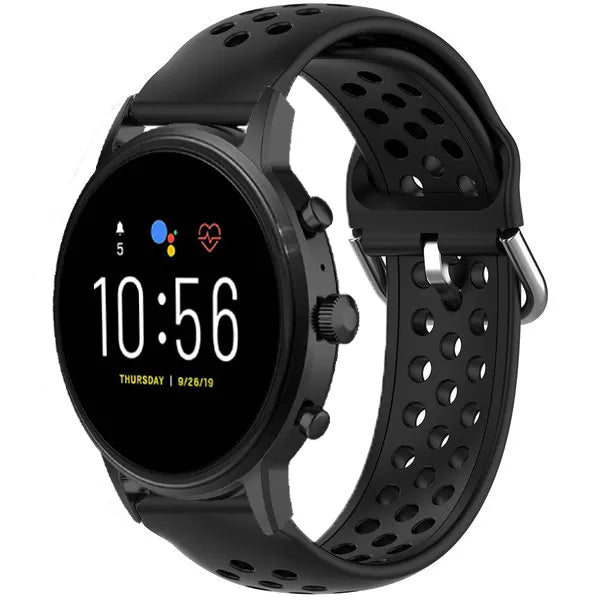 Fossil Gen 4 Explorist (HR) Atmungaktives Silikonarmband (Schwarz)