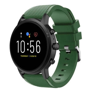 Fossil Gen 4 Explorist (HR) Silikonarmband (Armee Grün)