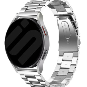 Steel Strap, silver, on a watch, 3/4 front view